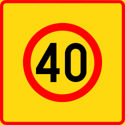 Begin of a zone with speed limit - Road Sign