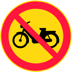 Mopeds prohibited - Road Sign