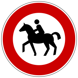 Equestrians prohibited - Road Sign