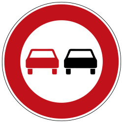 Overtaking not allowed - Road Sign
