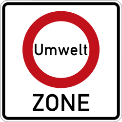 Polluting vehicles prohibited (low emission zone) - Road Sign
