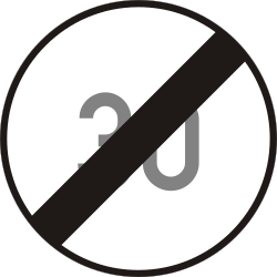 Speed limit ends - Road Sign