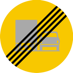 End of the overtaking prohibition for trucks - Road Sign
