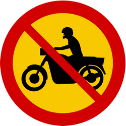 Motorbikes - Motorcycles prohibited - Road Sign