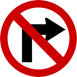 Turning right prohibited - Road Sign