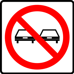 Overtaking not allowed - Road Sign