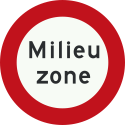 Polluting vehicles prohibited (low emission zone) - Road Sign