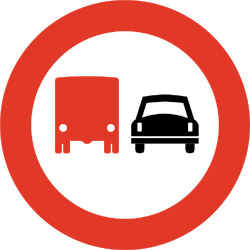 Overtaking prohibited for trucks - Road Sign