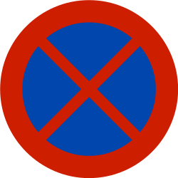 Stopping and parking forbidden - Road Sign