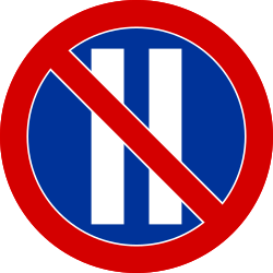 Parking prohibited on even dates - Road Sign