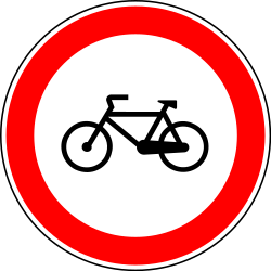 Cyclists not permitted - Road Sign
