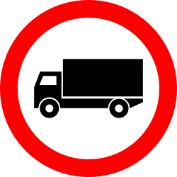 Lorries - Trucks forbidden - Road Sign