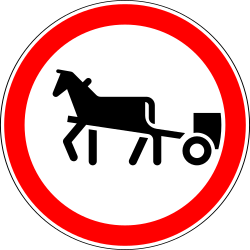 Horse carts prohibited - Road Sign