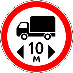 Vehicles longer than indicated length prohibited - Road Sign