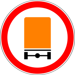 Vehicles with dangerous goods prohibited - Road Sign