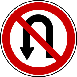 No turning / u-turn allowed - Road Sign