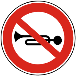 Using the horn prohibited - Road Sign