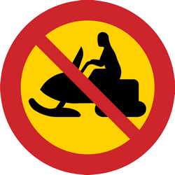 Snowmobiles prohibited - Road Sign