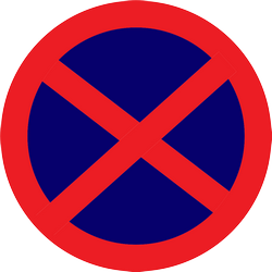 Stopping and parking forbidden - Road Sign