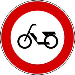 Mopeds prohibited - Road Sign
