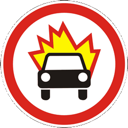 Vehicles with explosive materials prohibited - Road Sign
