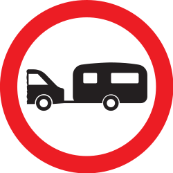 Caravans prohibited - Road Sign