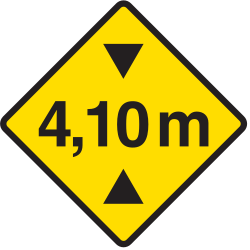 Warning for a limited height - Road Sign