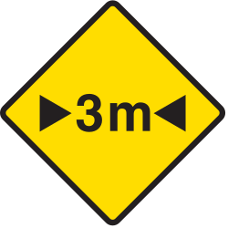 Warning for a limited width - Road Sign