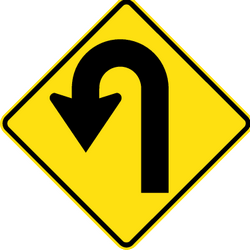 Warning for a U-turn - Road Sign