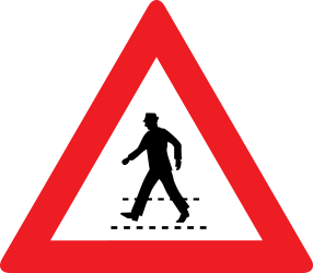 Crossing for pedestrians warning ahead - Road Sign