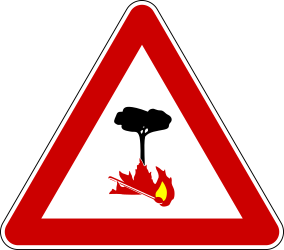 Warning for fire hazard - Road Sign