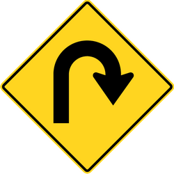 Warning U-turn - Road Sign