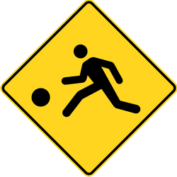 Warning for a playground - Road Sign