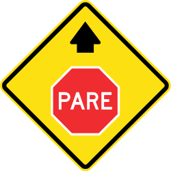 Warning Stop and give way ahead - Road Sign