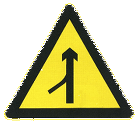 Warning for a side road merging with the main road - Road Sign