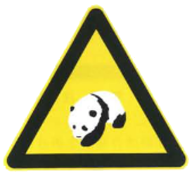 Warning for pandas on the road - Road Sign