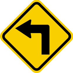Warning for a sharp curve to the left - Road Sign