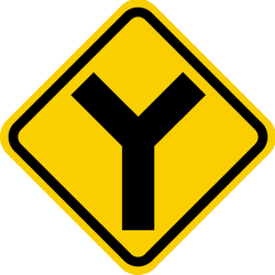 Warning for an uncontrolled Y-crossroad - Road Sign