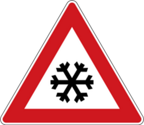 Warning for snow and sleet - Road Sign