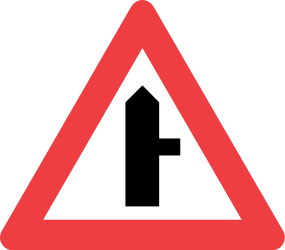 Side road on the right warning - Road Sign