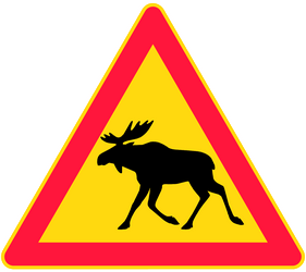 Warning for moose on the road - Road Sign