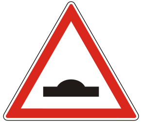 Speed bumps in road - Road Sign