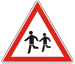 Warning for children and minors - Road Sign