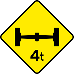 Warning for a limited axle weight - Road Sign