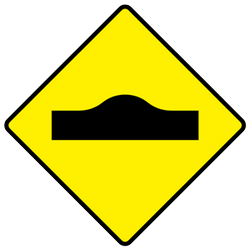 Speed bumps in road - Road Sign