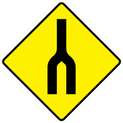 Warning for two roads that merge - Road Sign