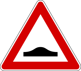 Speed bumps in road - Road Sign