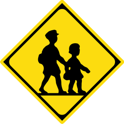 Warning for children and minors - Road Sign