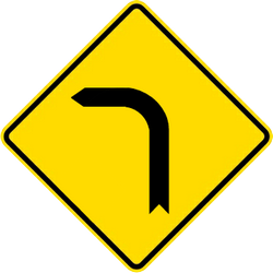 Warning for a sharp curve to the left - Road Sign