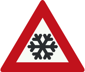 Warning for snow and sleet - Road Sign